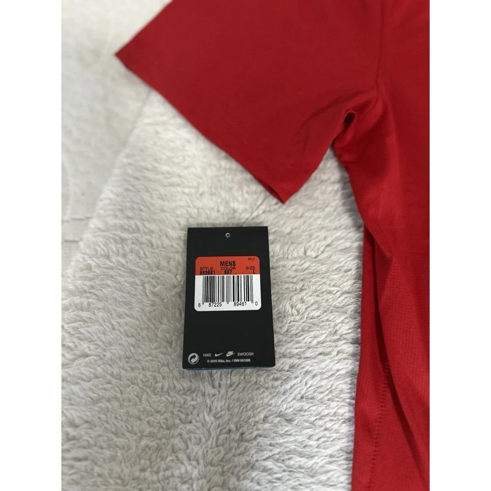New Nike Golf Dri Fit Men's Red Short Sleeve Polo Shirt Size Large Portillo's